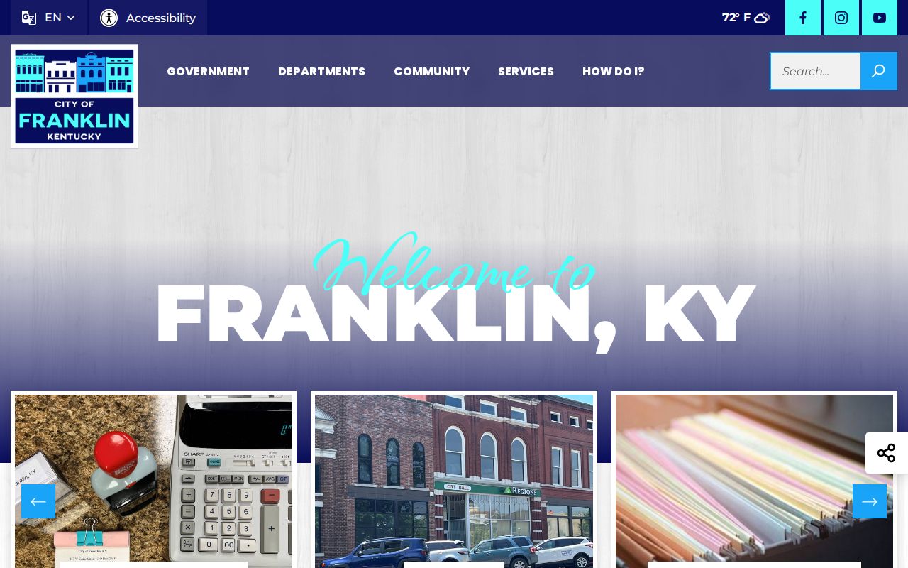 City of Franklin criminal records and municipal department website