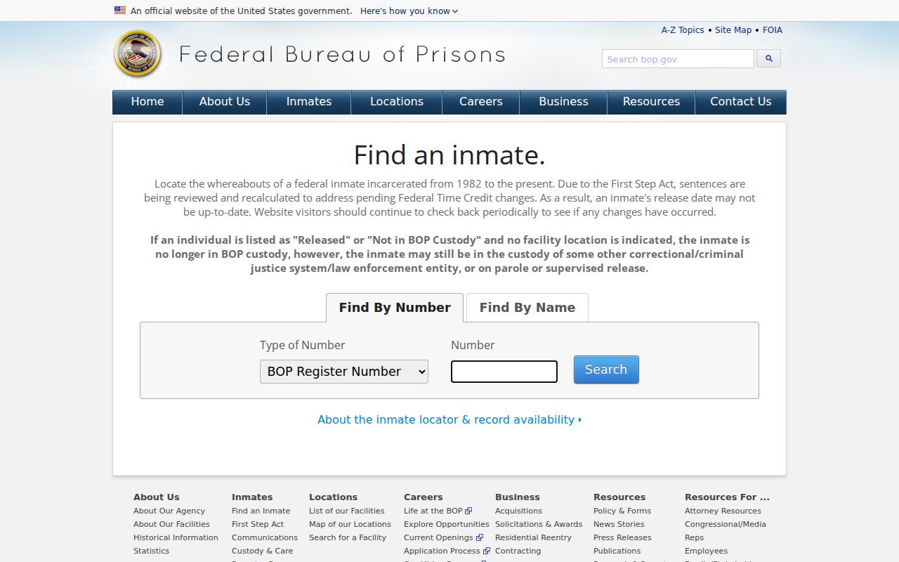 Federal custody locator beyond Franklin criminal records channels