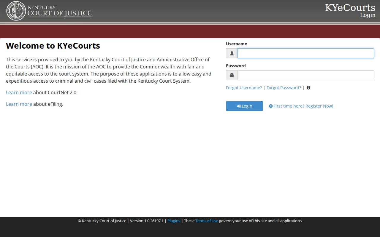 Simpson County criminal record access through Kentucky CourtNet